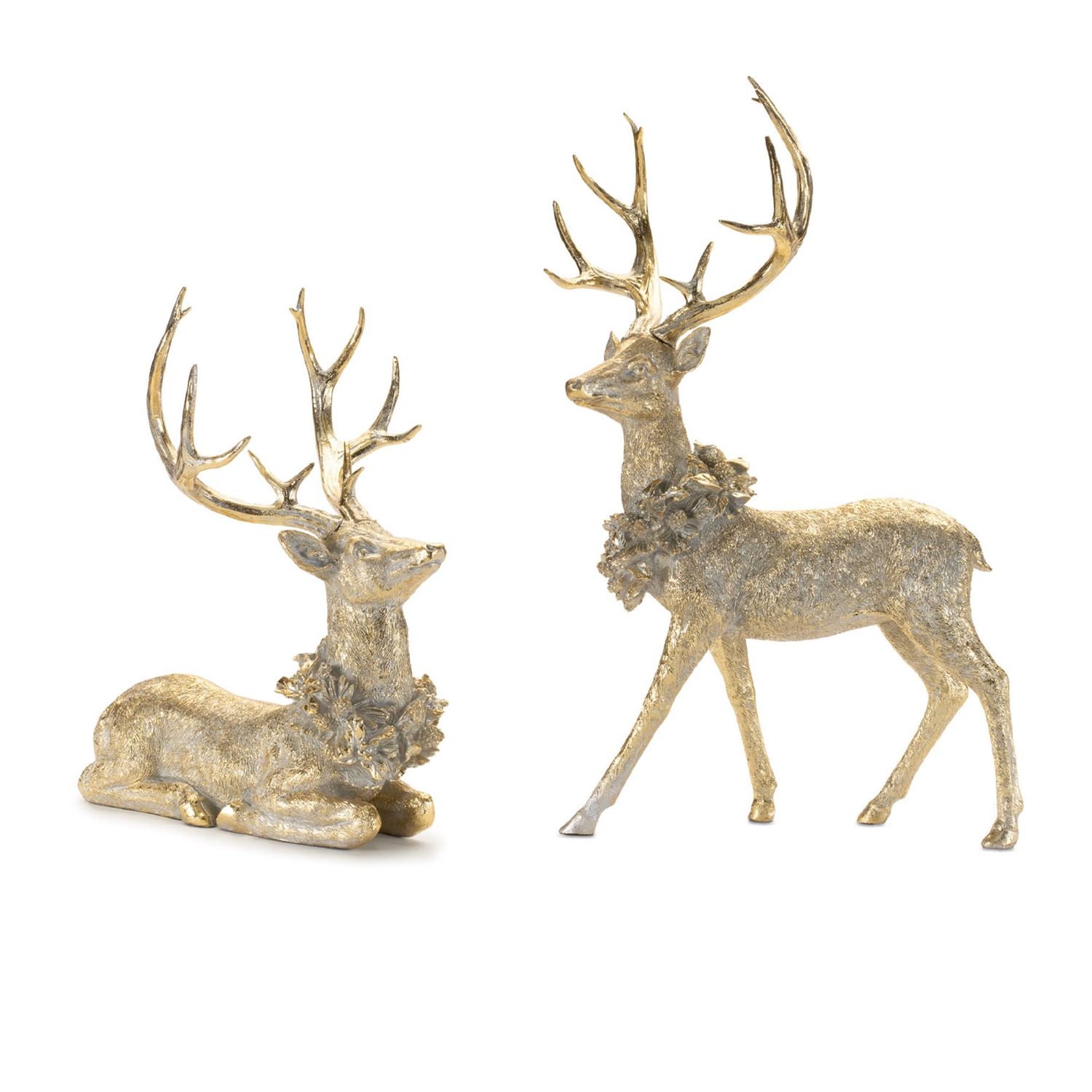 Deer, Wreath on Neck Set 2 Ant Gd