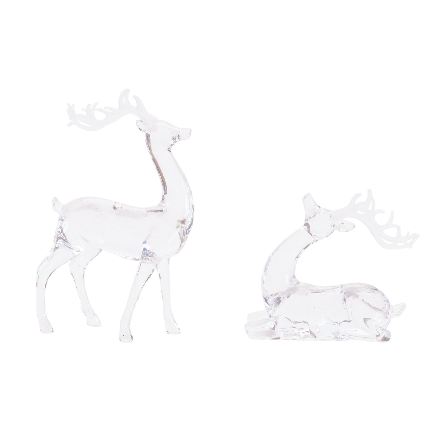 Reindeer, Clear Acrylic 6"/9" Set/2