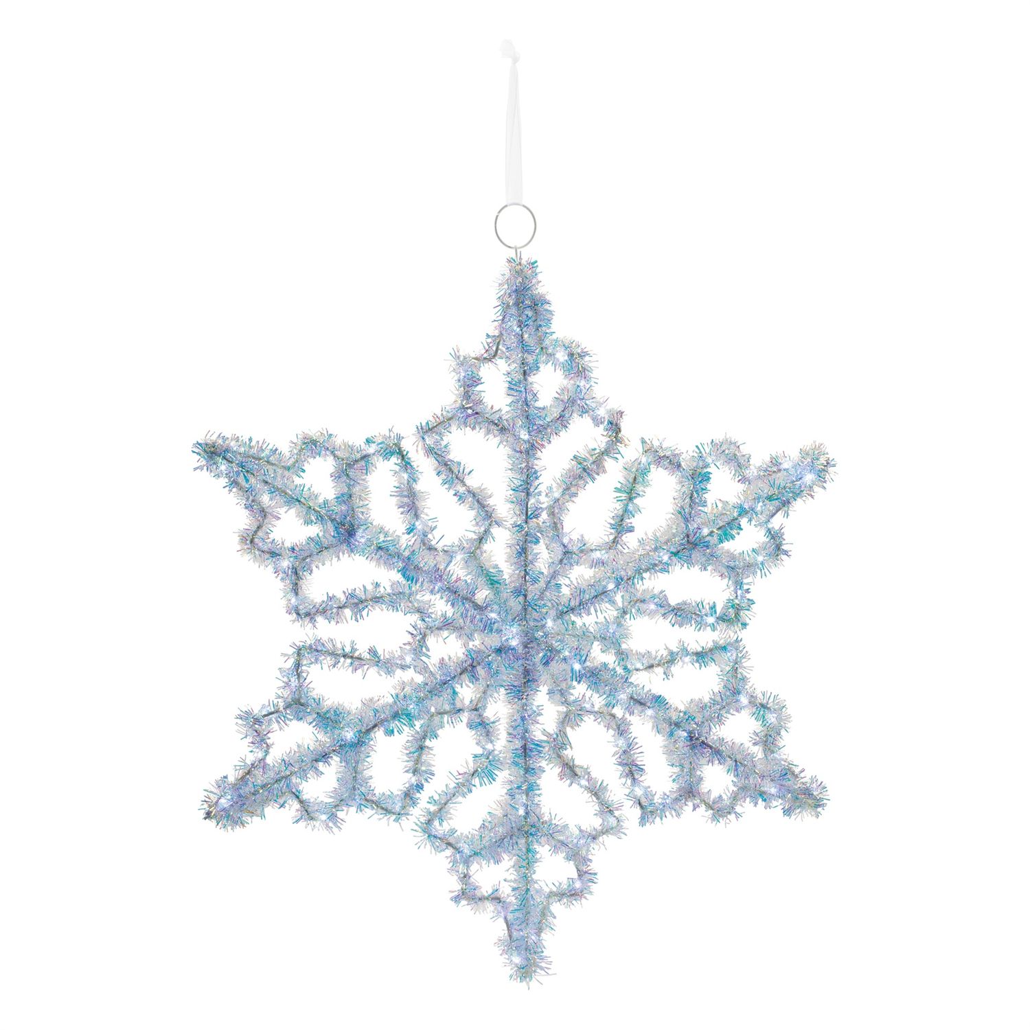 LED Snowflake 22" Tinsel Indoor/Outdoor Plug-In