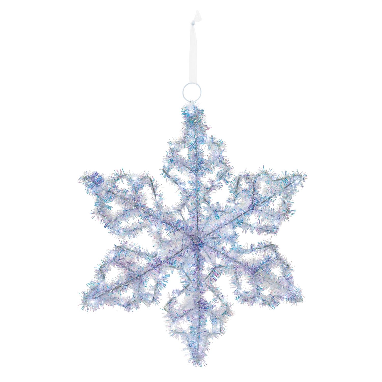 LED Snowflake Tinsel 17" Indoor/Outdoor Plug-In