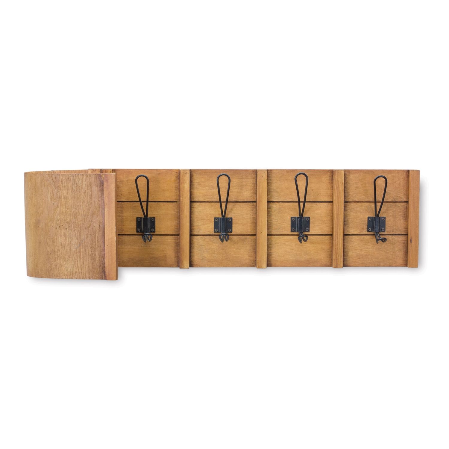 Shelf, Toboggan w/Hooks Wood/Iron 8x31"