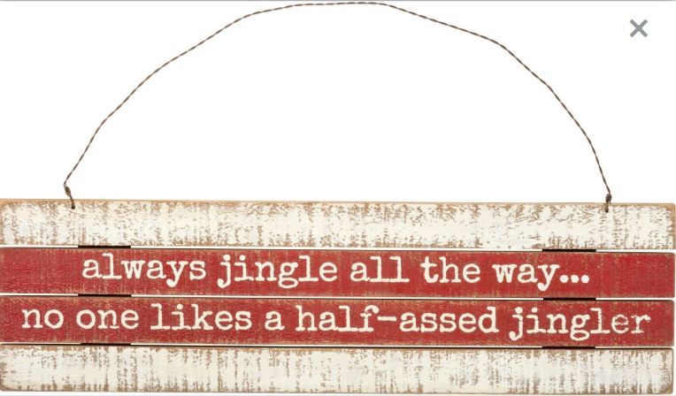 Sign, Always Jungle All The Way Red/White Wood