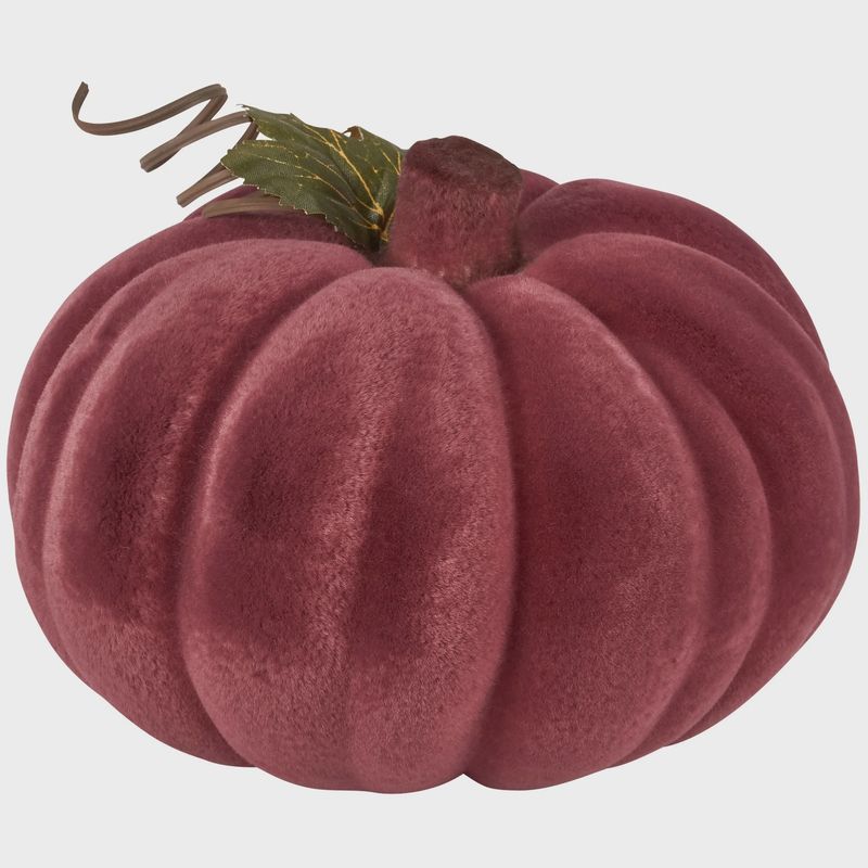 Pumpkin, Flocked Burgundy 6&quot;