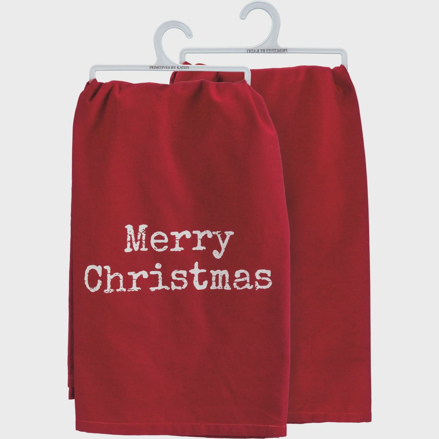 Dish Towel, Red Merry Xmas Rustic