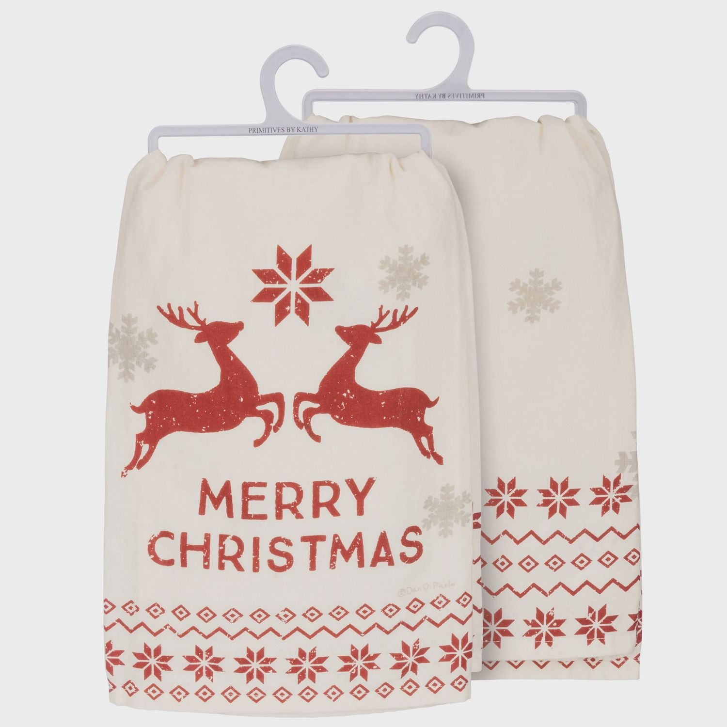 Towel, Merry Xmas Deer red/white