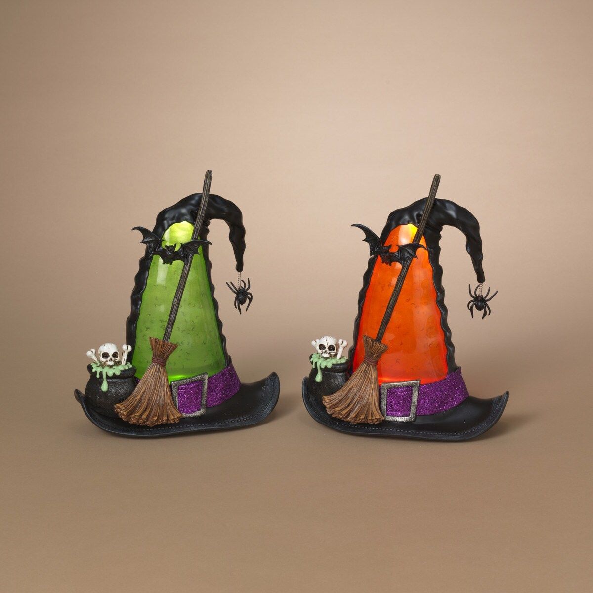 Snow Globe, LED Witch&#39;s Hat Smoky Water 10.7&quot; B/O