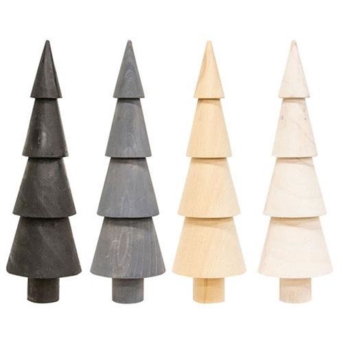 Tree, Lg Tiered Wood 4 Asst Colors