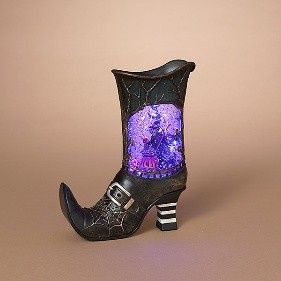Snow Globe, LED Halloween Witch Boot 10&quot;