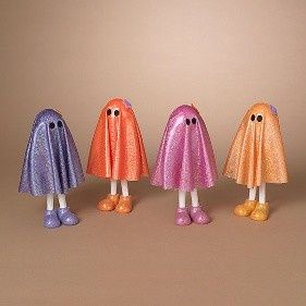 Ghost, Fabric Glitter Cape &amp; Wood Shoes 4 Asst Colors