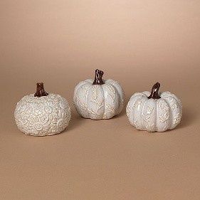 Pumpkin, 5.2&quot; White Ceramic Harvest 2 Asst Styles