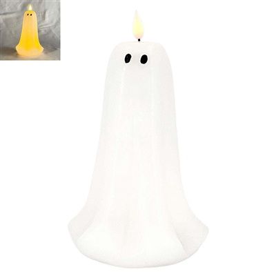 Candle, Lg LED Wax Ghost 5x8.5&quot; B/O