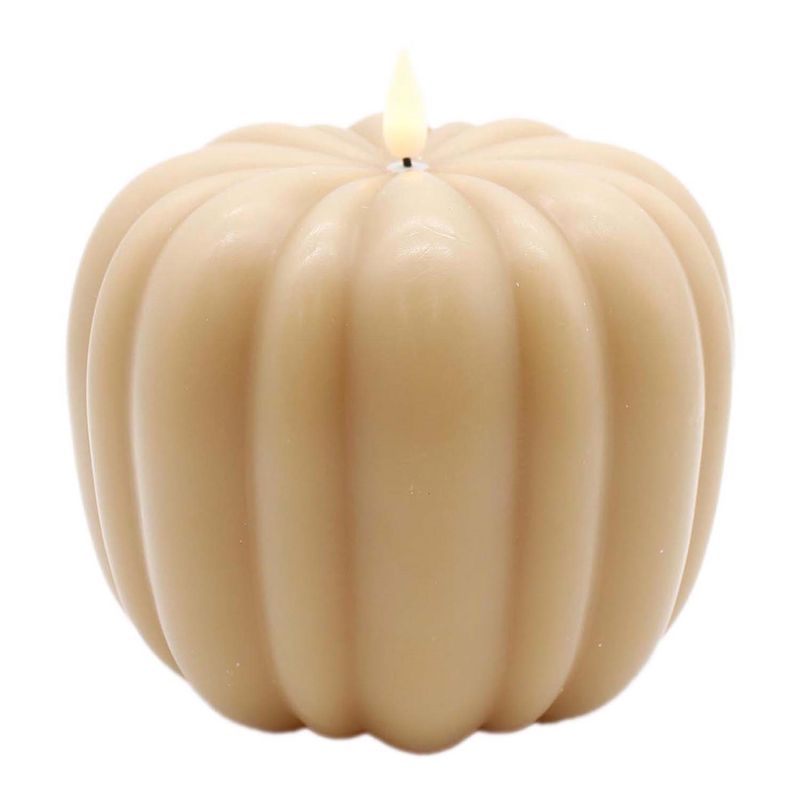 Candle, Lg LED Gold Pumpkin 6hr Timer 6&quot;