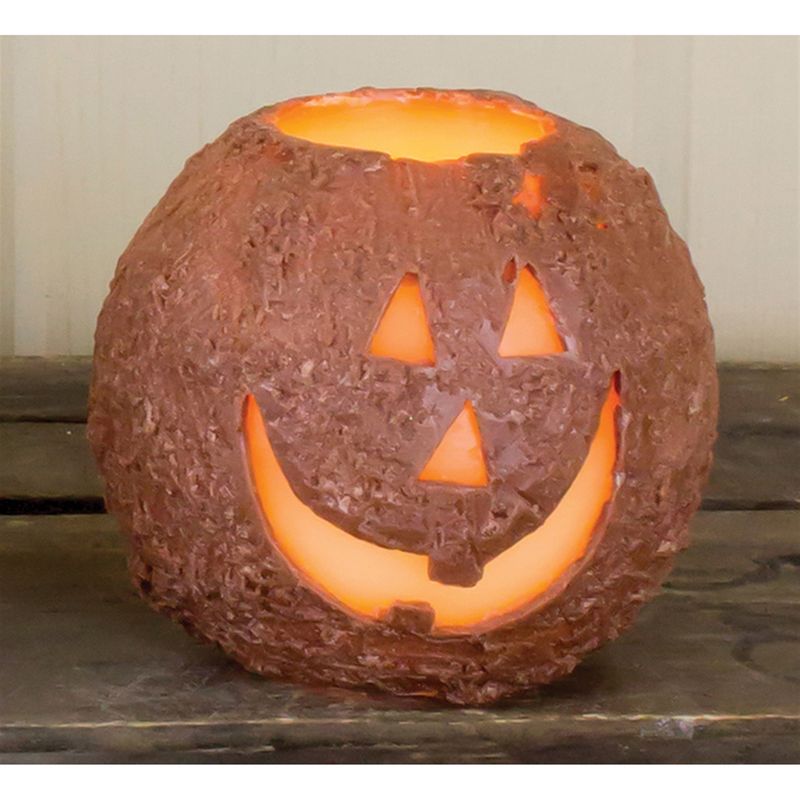 Candle, Sm Jack O&#39; Lantern Round LED w/Timer