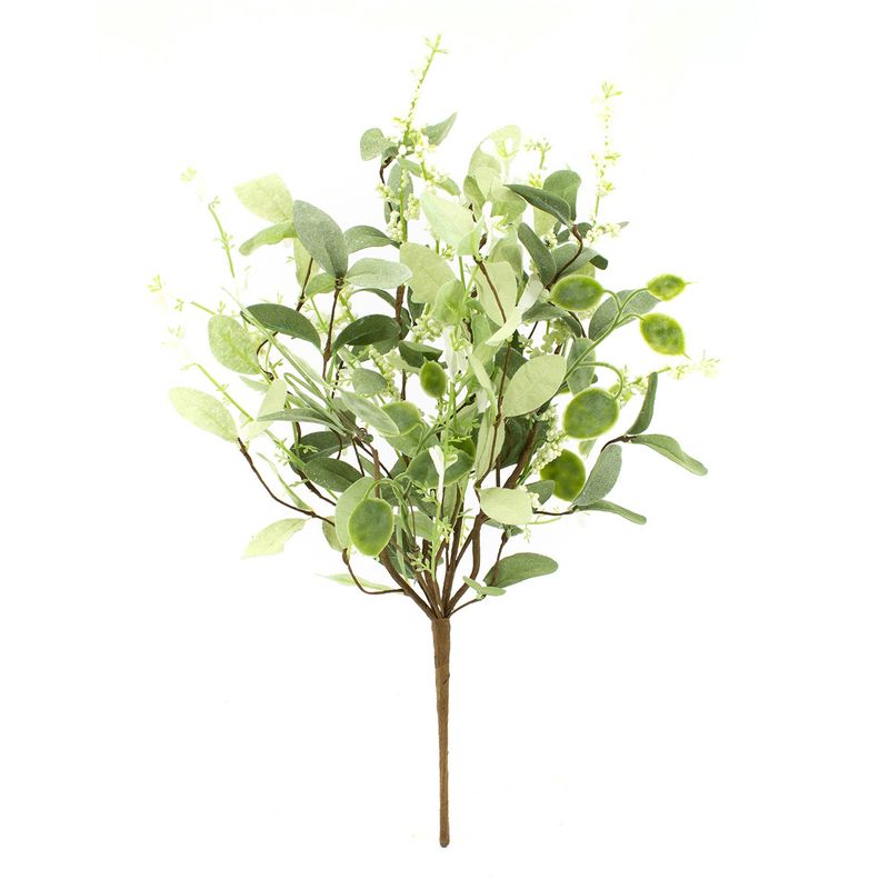 Pick, Green Leaf White Berry Cluster 19&quot;