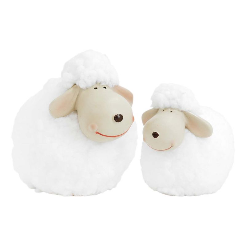 Figurine, White Wooly Happy Sheep 2 Asst