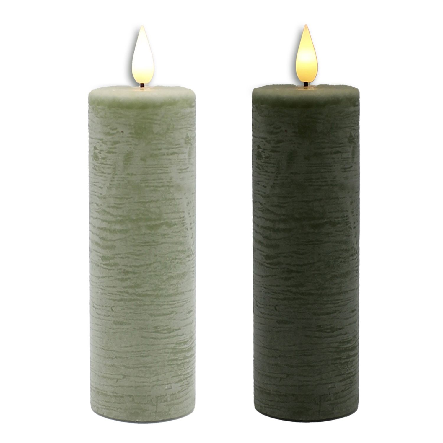 Candle, LED Votive 2x6" Sage Green 6hr Timer