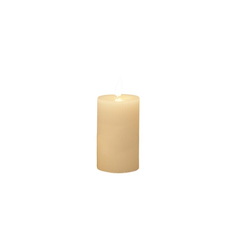 Candle, LED White Ribbed Votive 2x4&quot; B/O