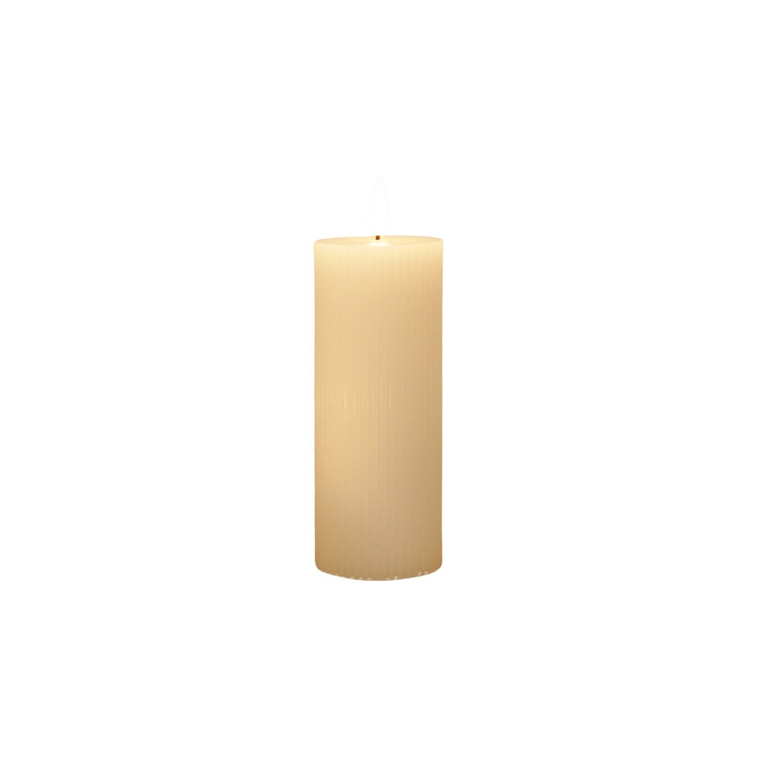 Candle, LED Votive White Ribbed 2x6" B/O 6hr Timer