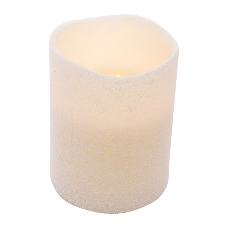 Candle, LED White Frosty 6x8 w/Timer