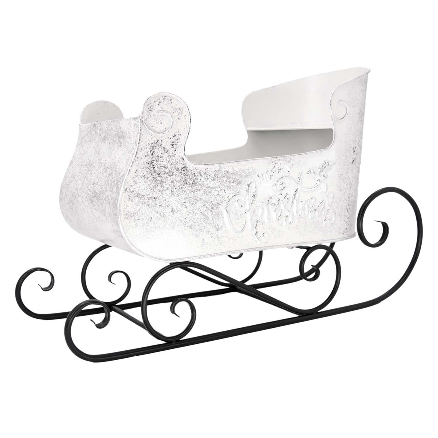 Sleigh, Silver Snowflake 16x25" Metal