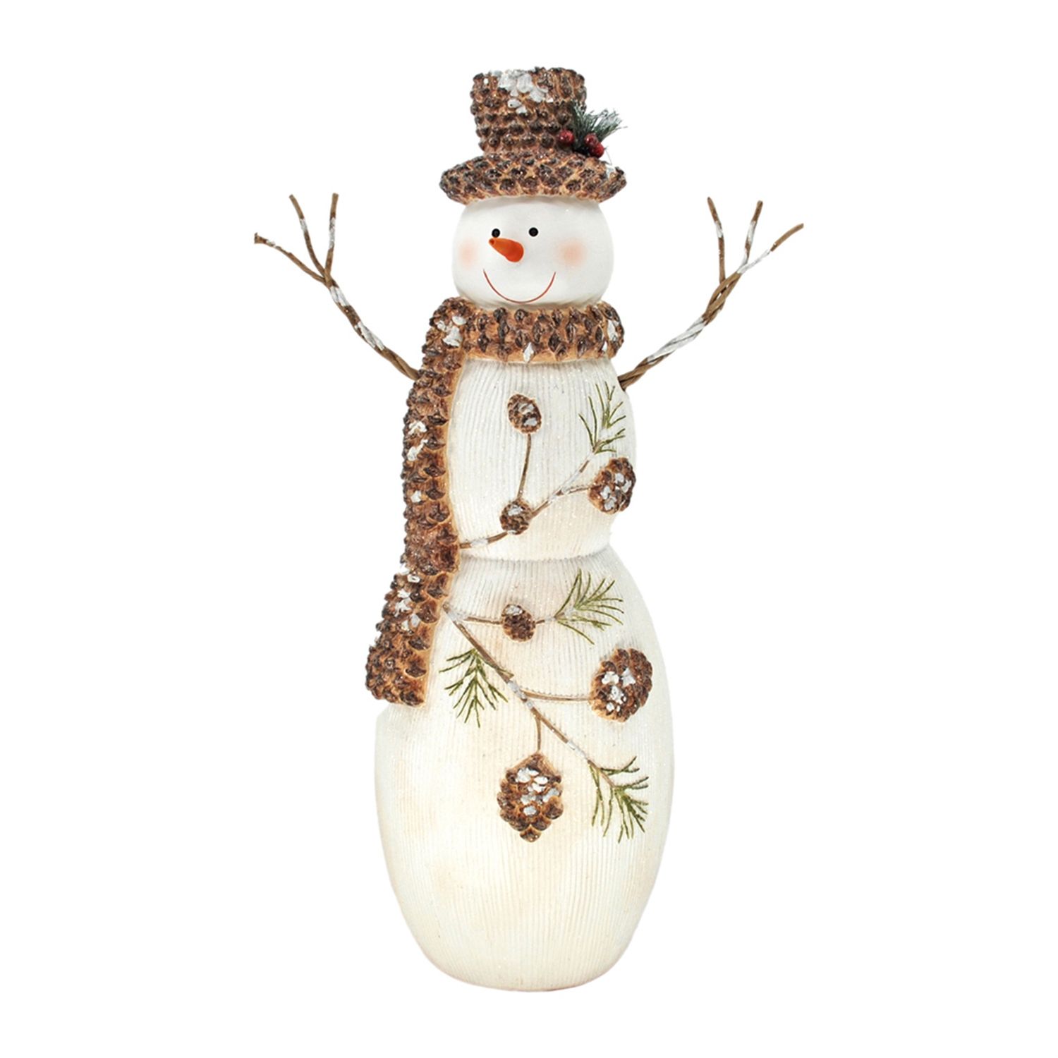 Snowman, Lg Woodland Pines 21.5"