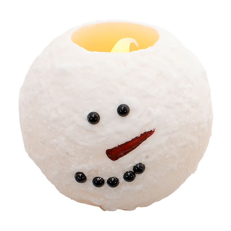 Candle, LED Round Snowman 5.5&quot;