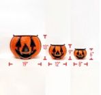 Yard Art, 3pc Metal Jack O&#39;Lantern Buckets