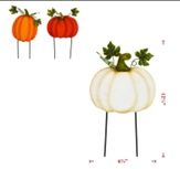 Yard Art, 12" Metal Pumpkin 3 Asst