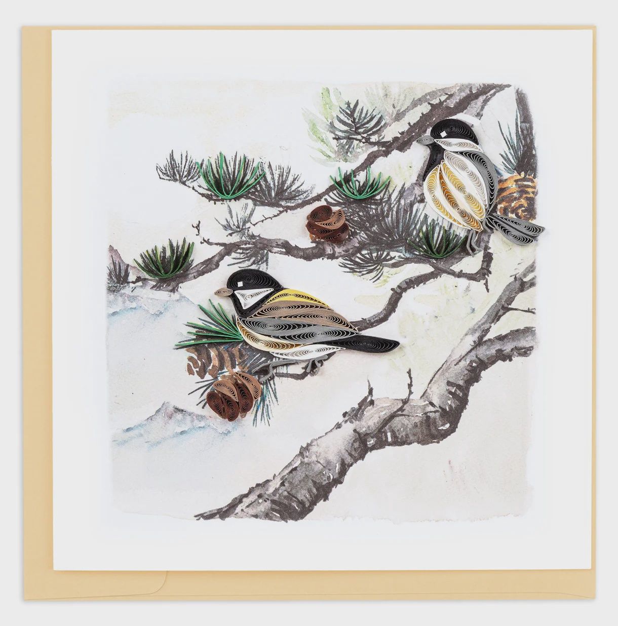 Quilling Card, Pine Needles and Birds