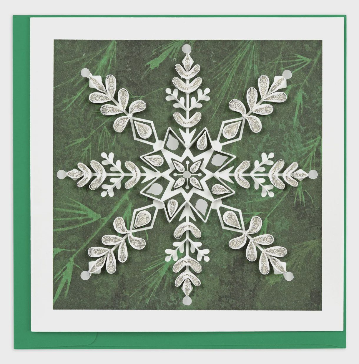 Quilling Card, Snowflake on Pine