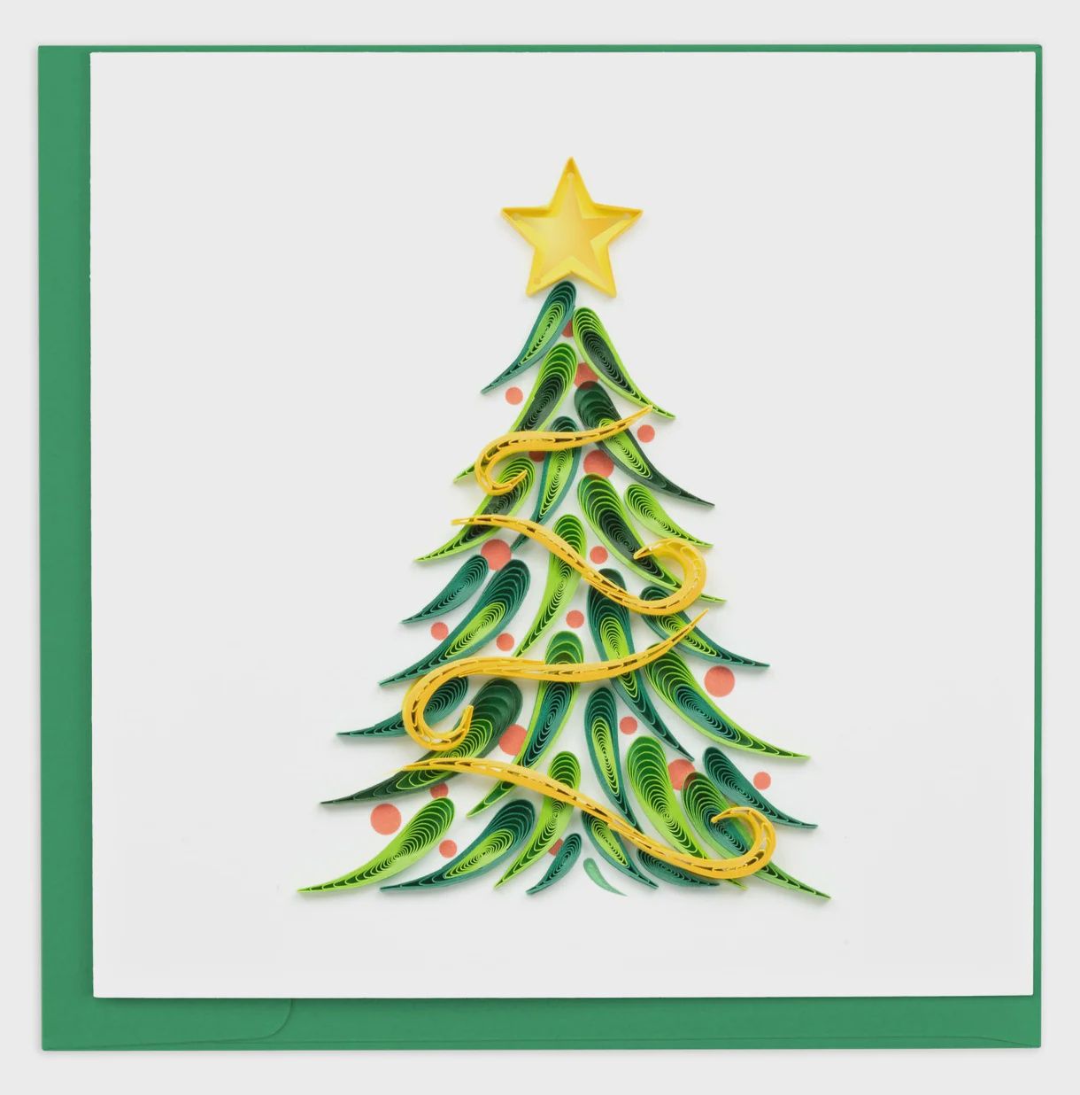 Quilling Card, Gold Garland Xmas Tree