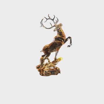 Deer, Acrylic Amber Leaping Up/Down Set/2 B/O