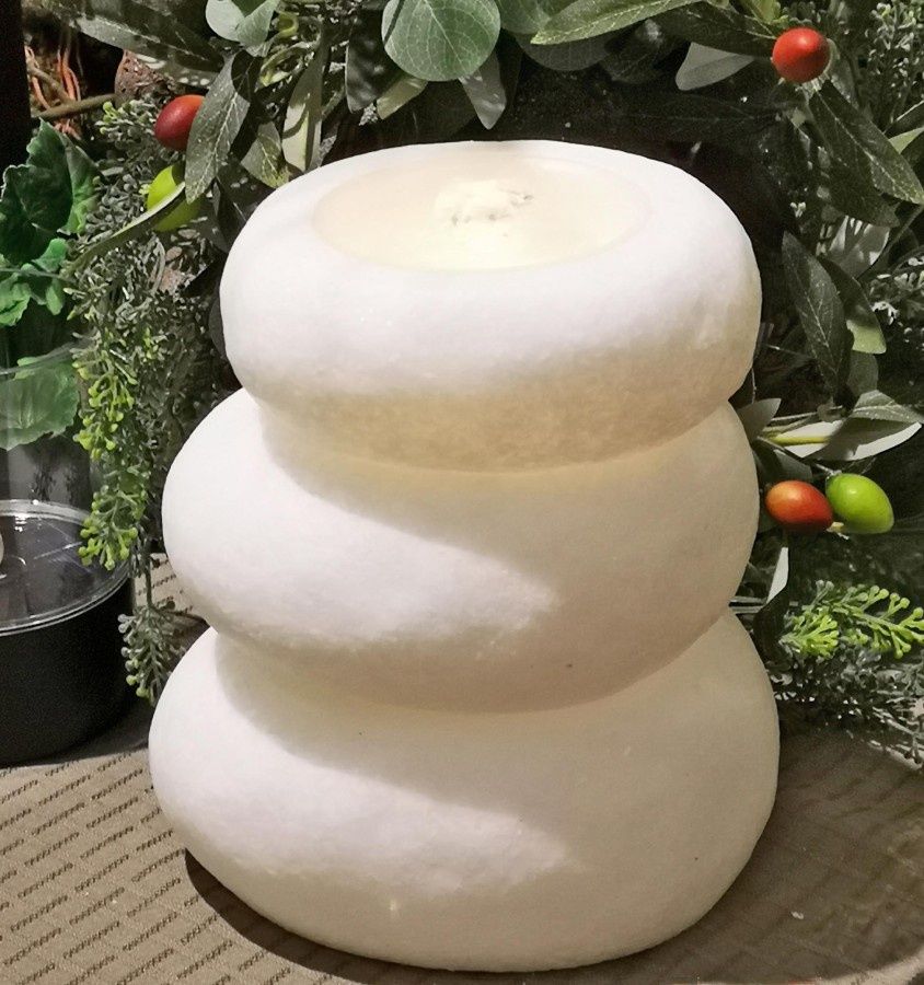 Water Candle, 7&quot;x8&quot; Faux Stone  w/Remote