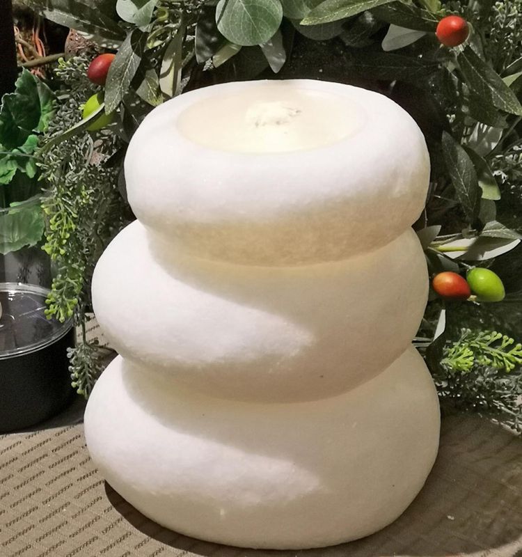 Water Candle, 7&quot;x8&quot; Faux Stone  w/Remote