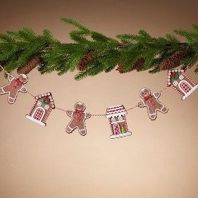 Garland, 30" Clay Dough Gingerbread