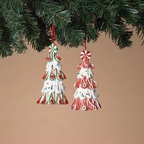 Ornament, 5" Clay Dough Holiday Candy Cane