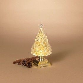 Snow Globe, Tree Gold Base/Glitter Cord Included