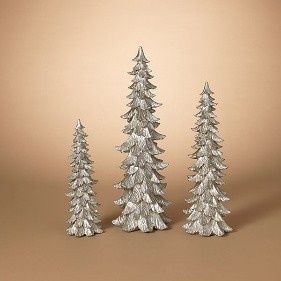 Tree, Set/3 Champagne Gold w/Glitter