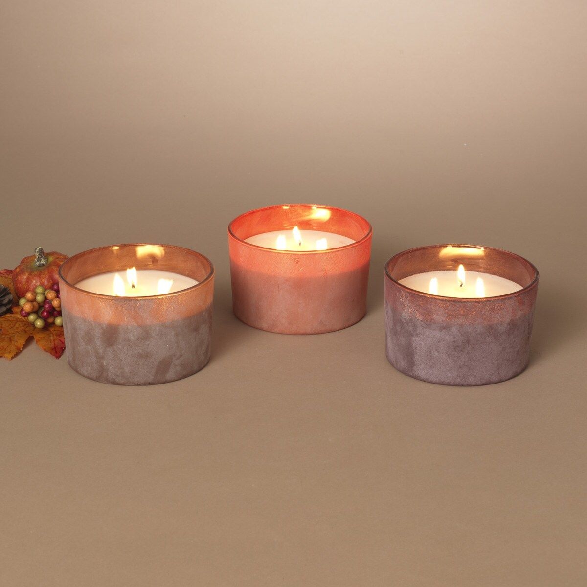 Candle, Pumpkin Spice Frosted Jar 15 oz 3 ass&#39;t