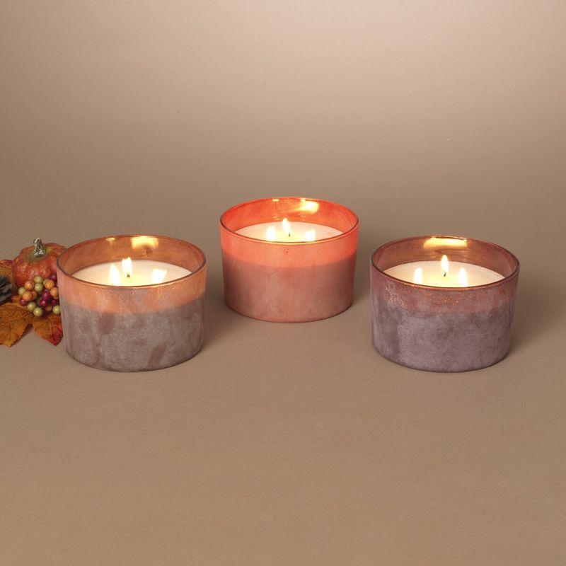Candle, Pumpkin Spice Frosted Jar 15 oz 3 ass&#39;t