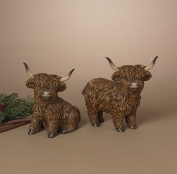 Figurine, Highland Cow resin 2 ass&#39;t 8.5&quot;