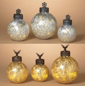 Luminary, Glass Ornament Set/3