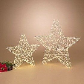 Electric Lighted Wire Star 2 Asst Sizes