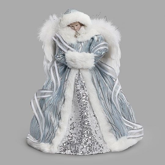 Tree Topper, Angel Arctic Blue White Trim