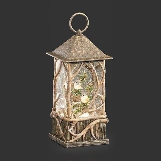 Snow Globe, Lantern/Birds on Branch 10&quot; LED