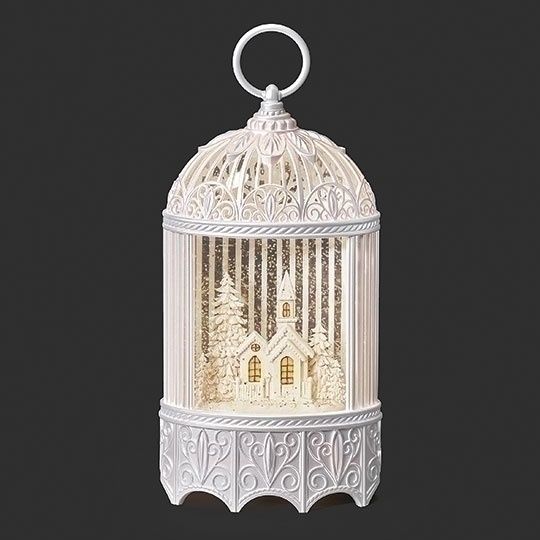 Snow Globe, Church in Bird Cage 11.5&quot;