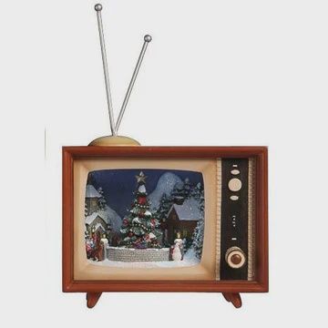 Music Box, Brown TV w/Rotating Tree