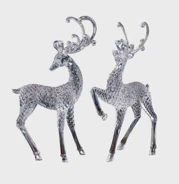 Reindeer, Acrylic Diamond Cut Set/2