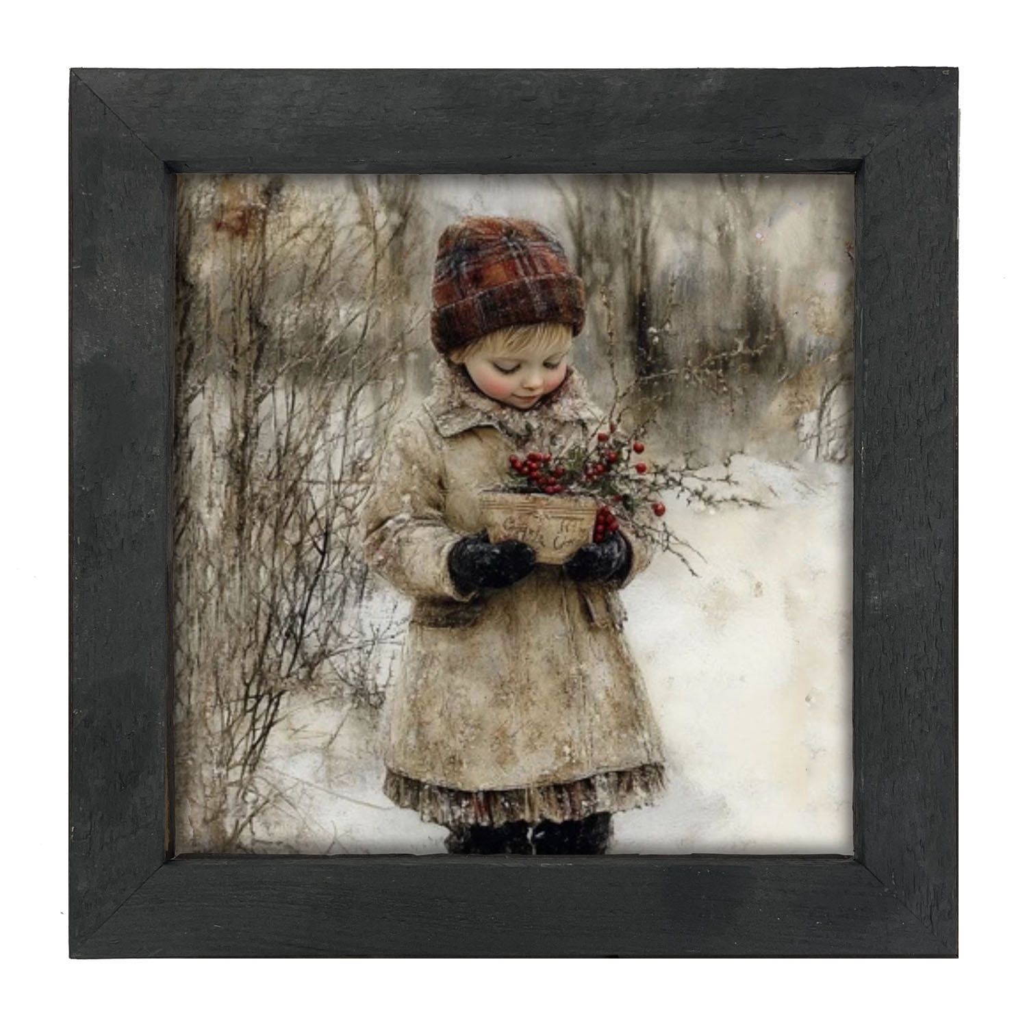 Pictured, Girl w/Red Berries 14x14