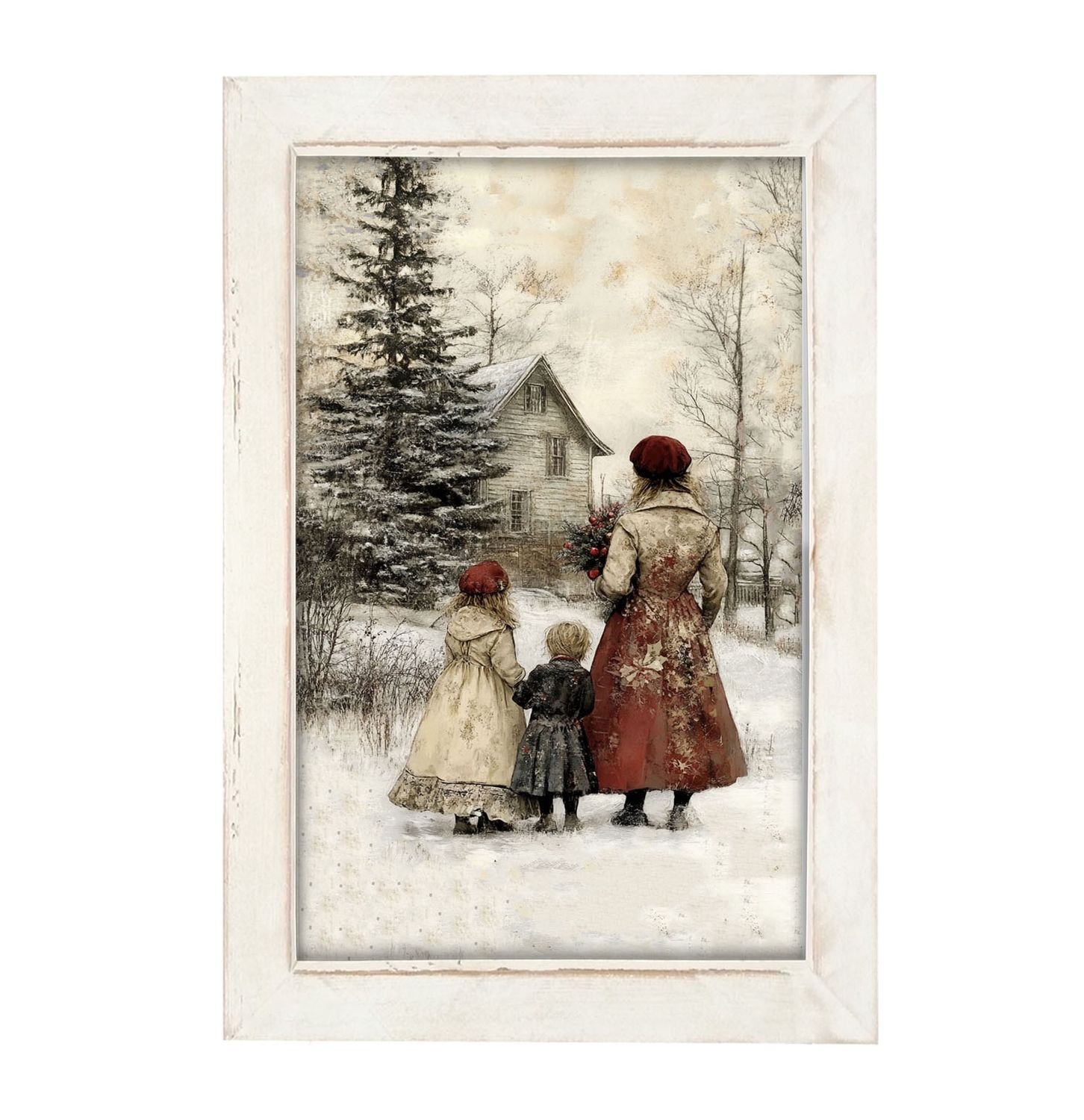 Picture, A Winter Visit 10x16 Asst Wht/Nat